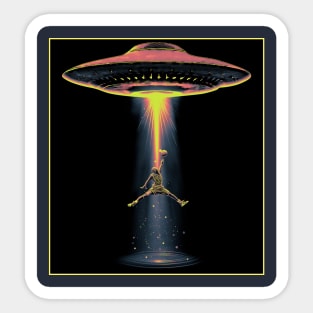 Alien Abduction Basketball Sticker